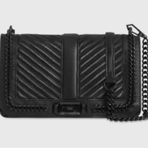 Rebecca Minkoff Love Chevron crossbody with Black Hardware chain. New With Tags.